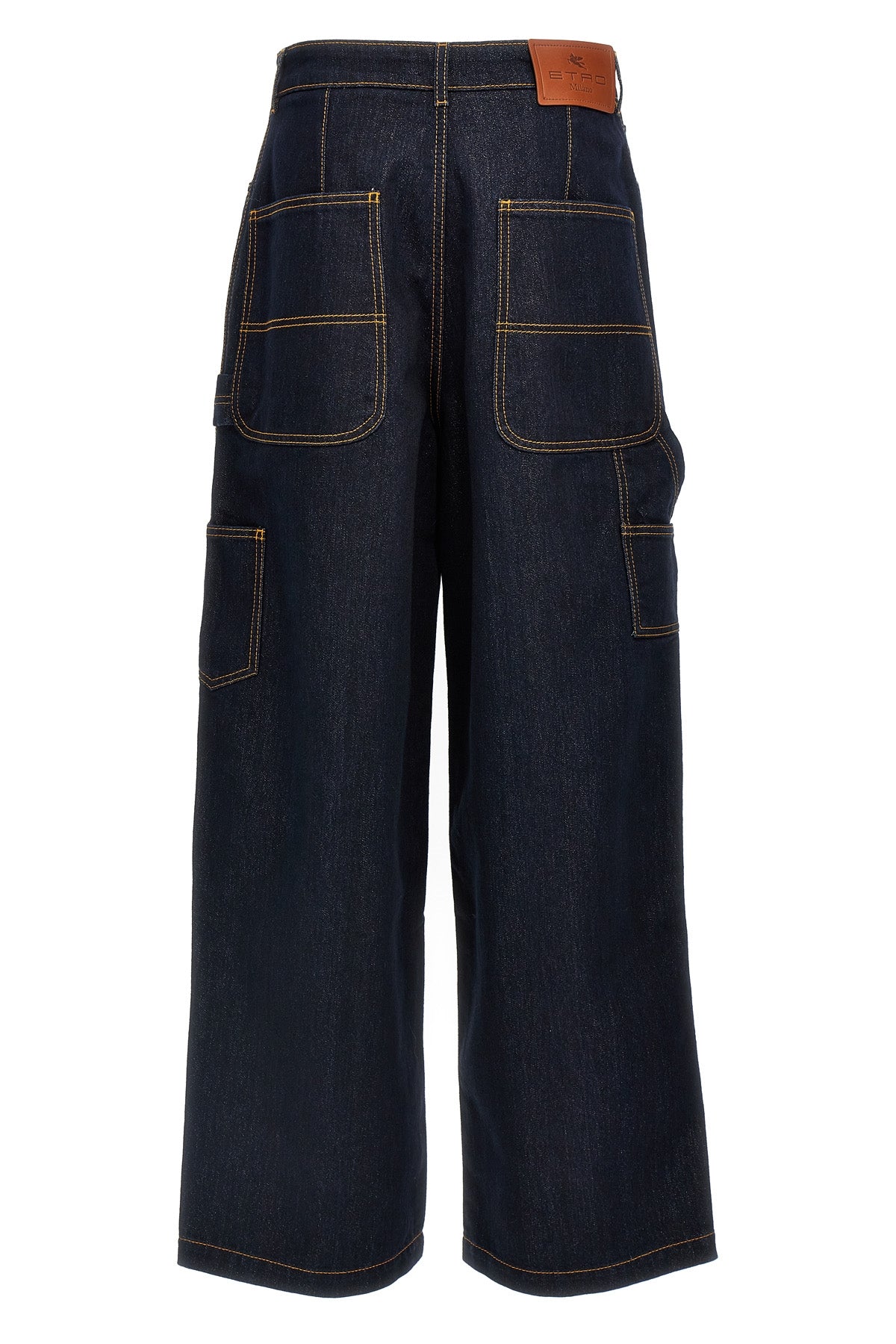 sparkling effect cotton denim jeans