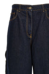 sparkling effect cotton denim jeans