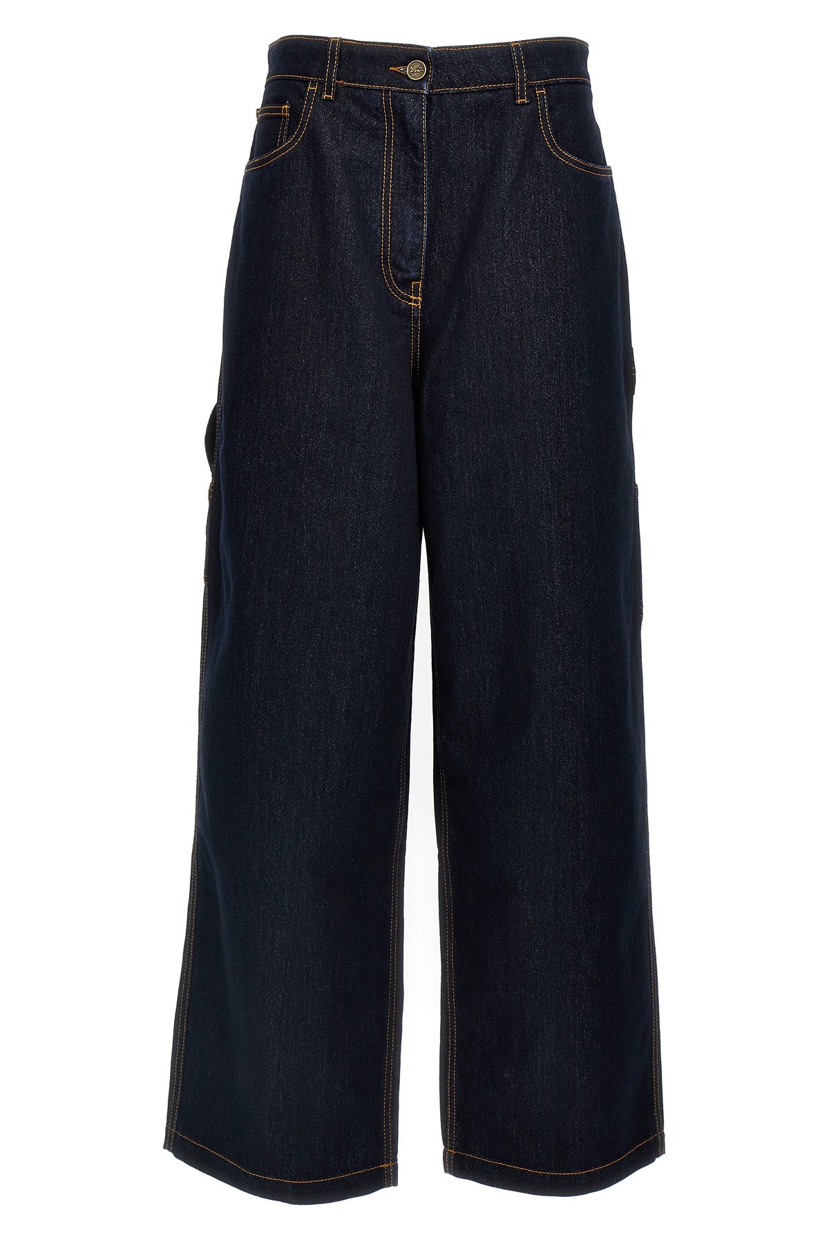 sparkling effect cotton denim jeans
