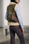 the etro vest in fine shearling stands out for its sartorial construction that e