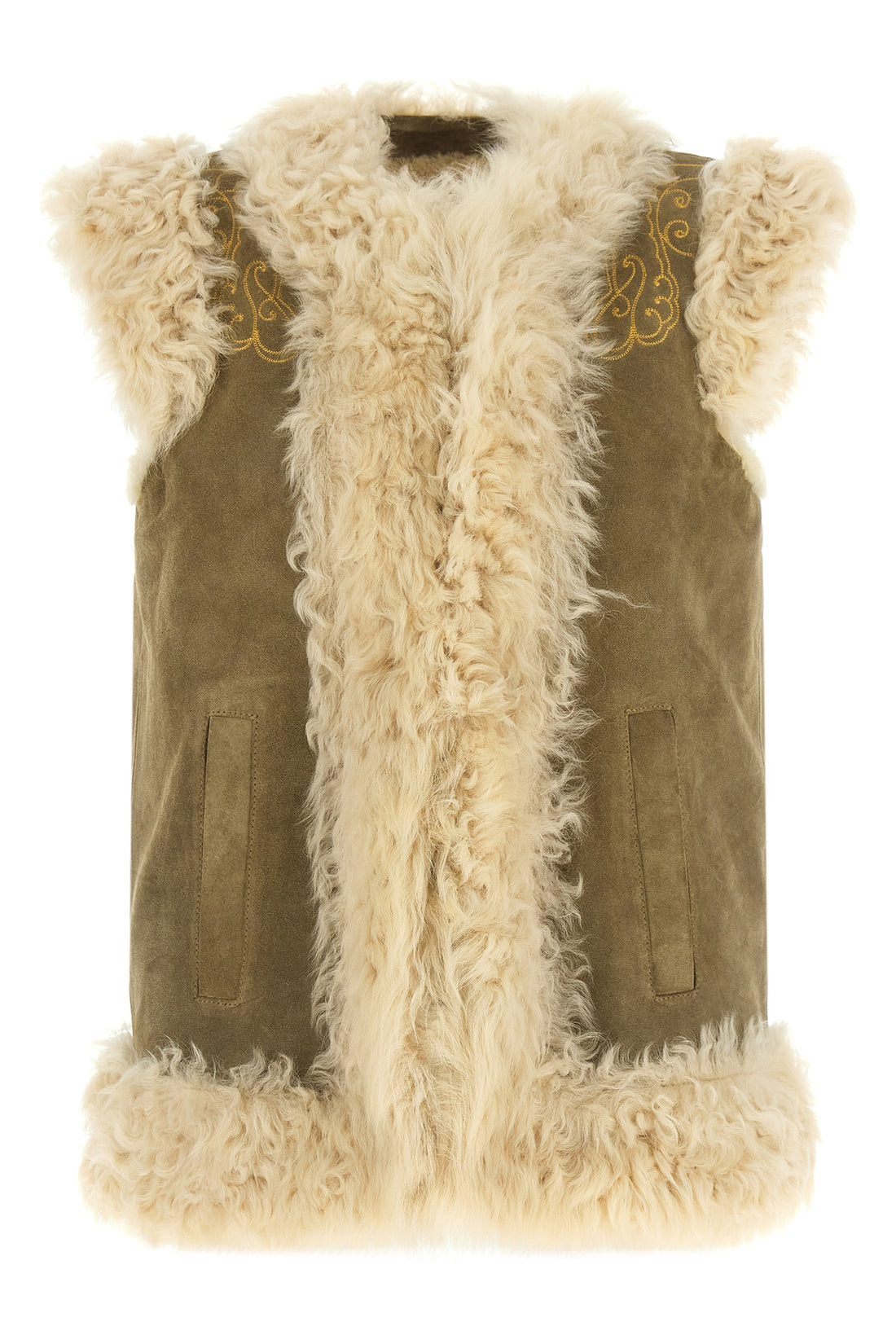ETRO 40 the etro vest in fine shearling stands out for its sartorial construction that e