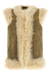 the etro vest in fine shearling stands out for its sartorial construction that e