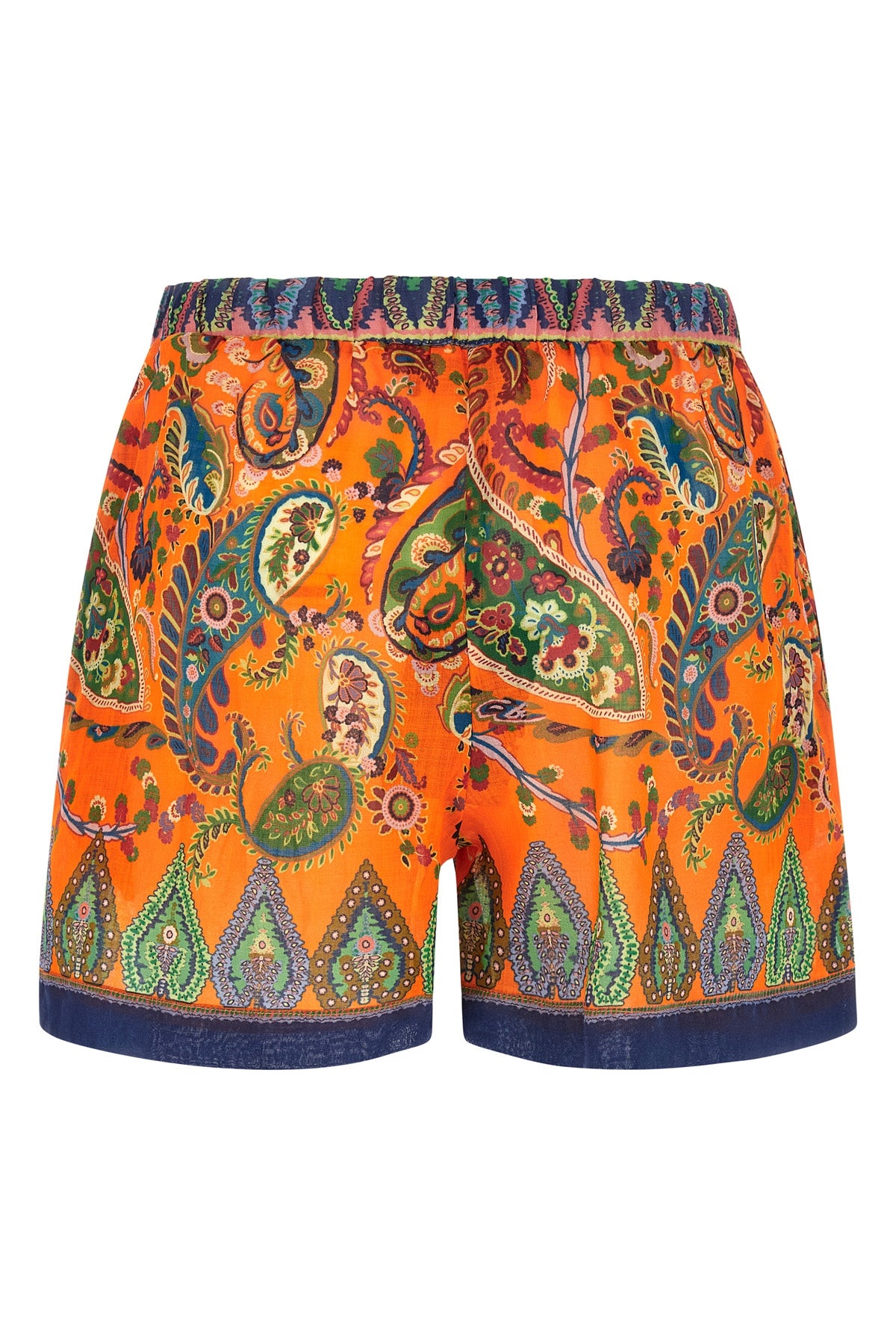 all-over floral paisley print ramie shorts