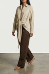 romy shirt to tie at the waist in light cotton poplin
