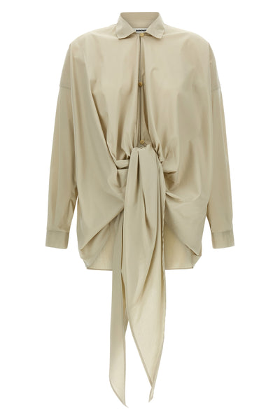 romy shirt to tie at the waist in light cotton poplin