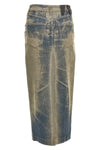 erika vintage effect cotton denim blend skirt