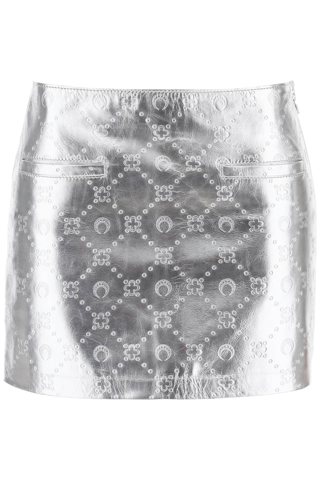 moonogram mini skirt in laminated leather