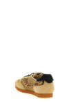 windspin sneakers in used-effect shaved suede and woven and crochet perforated