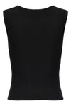 moon jewelry knit open neck ribbed stretch viscose blend top