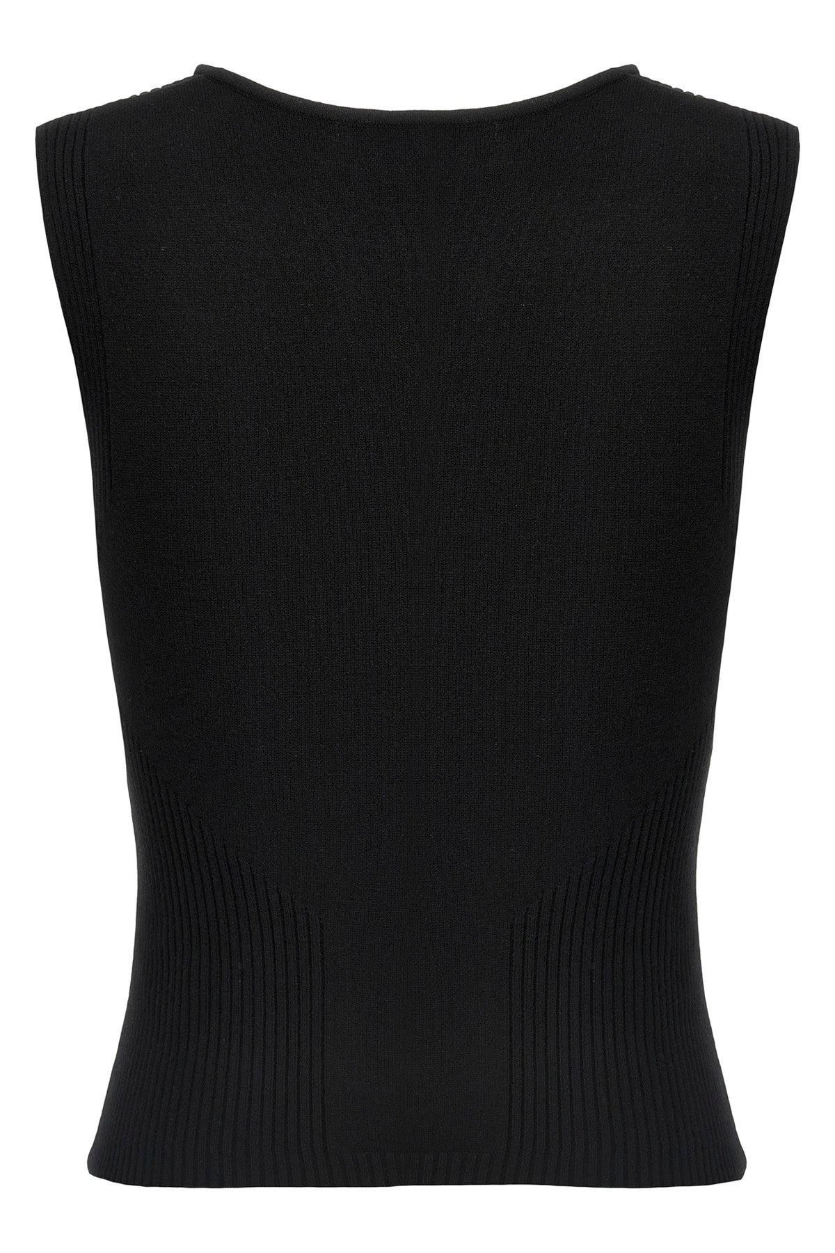 moon jewelry knit open neck ribbed stretch viscose blend top