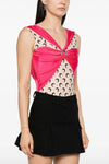 bodysuit in patchwork fabrics