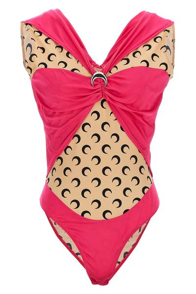 bodysuit in patchwork fabrics