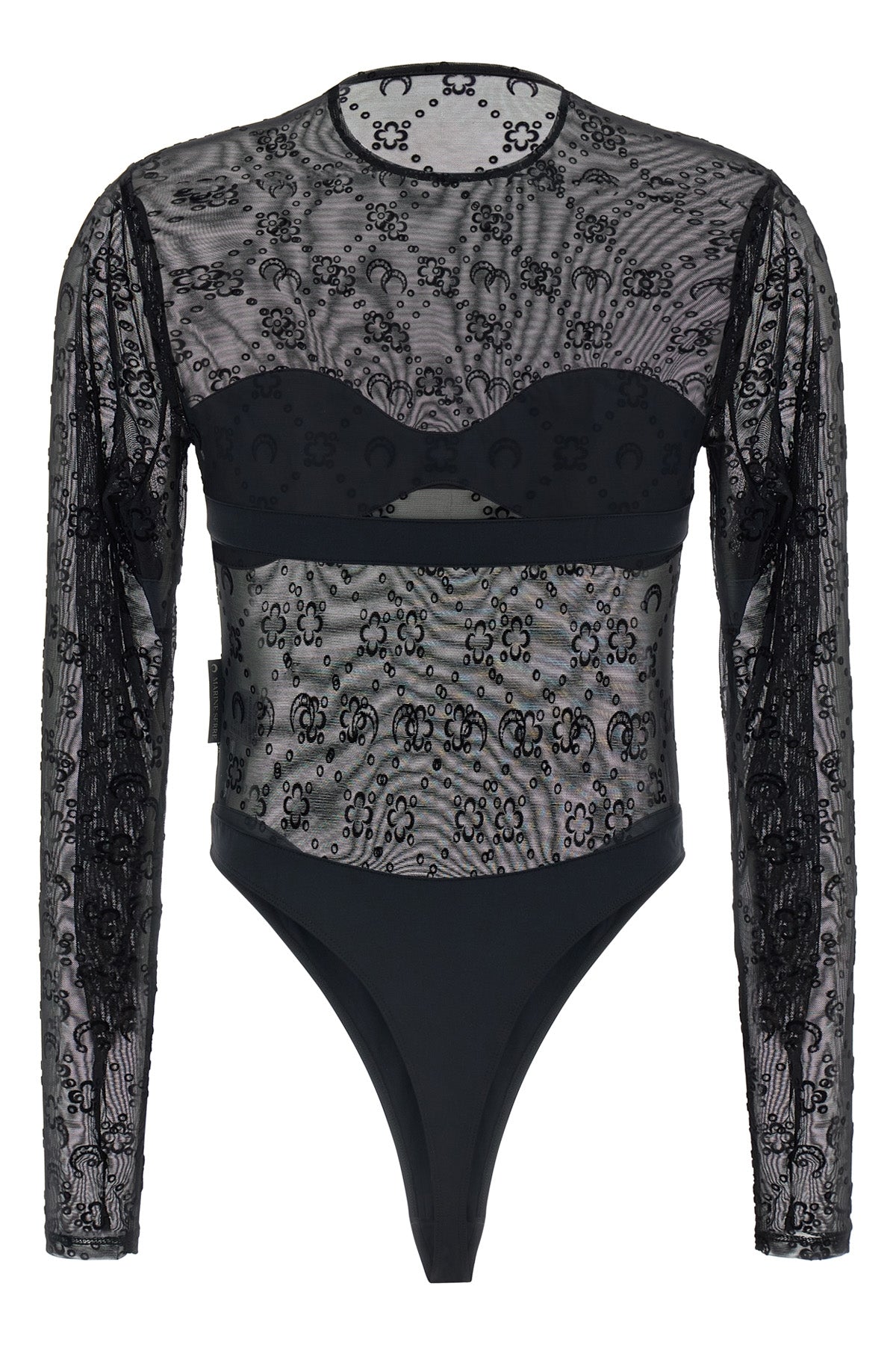 semi-transparent mesh bodysuit