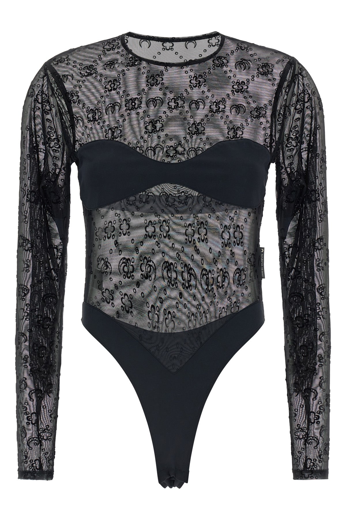 semi-transparent mesh bodysuit