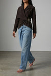 ines stonewashed cotton denim jeans