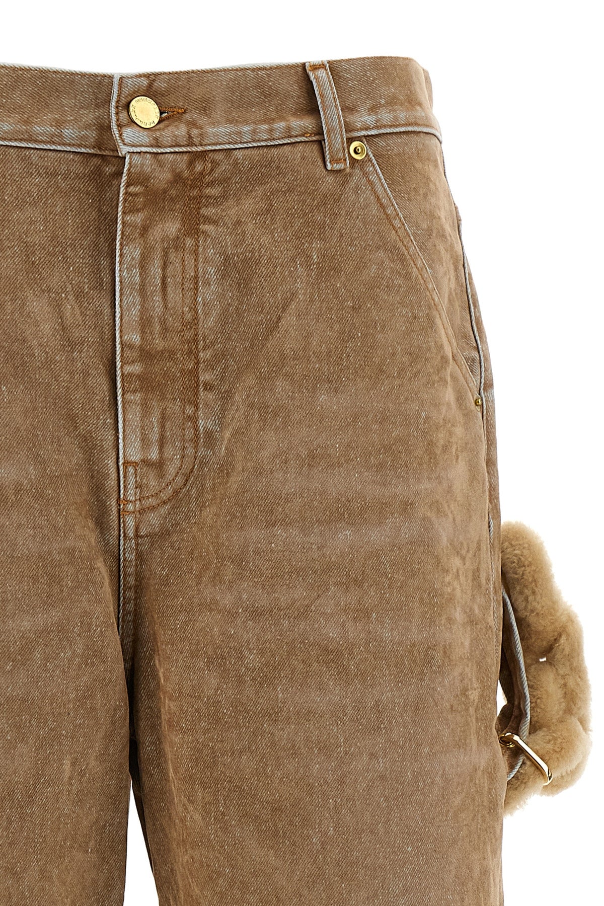 lisa carpenter jeans in flocked cotton denim