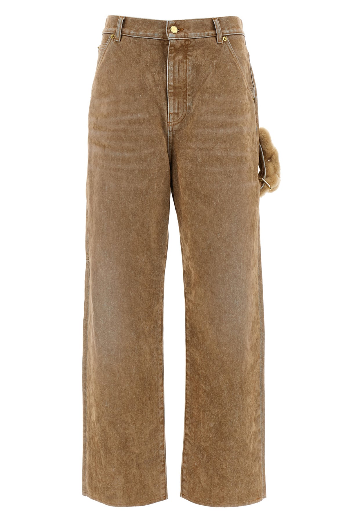 lisa carpenter jeans in flocked cotton denim