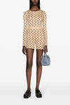 moon printed jersey top in stretch fabric