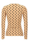 moon printed jersey top in stretch fabric