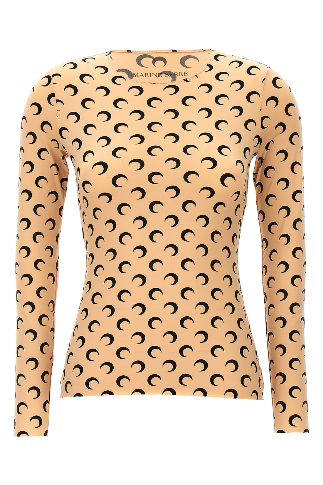 MARINE SERRE L moon printed jersey top in stretch fabric