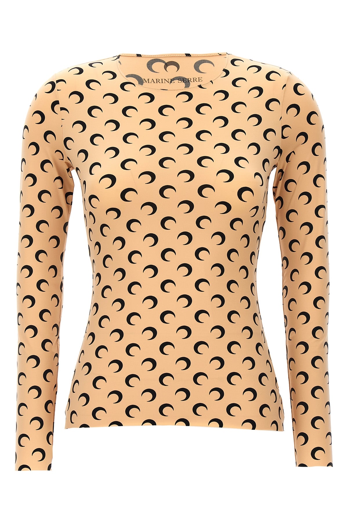 moon printed jersey top in stretch fabric