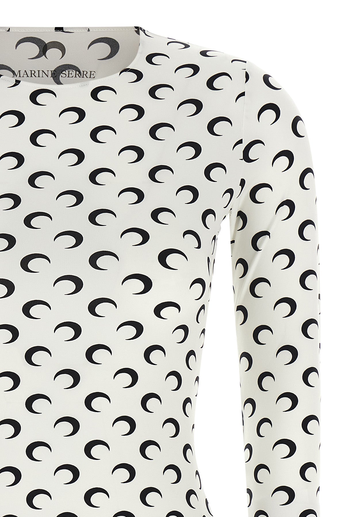 moon printed jersey second skin stretch fabric t-shirt