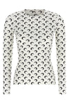 moon printed jersey second skin stretch fabric t-shirt