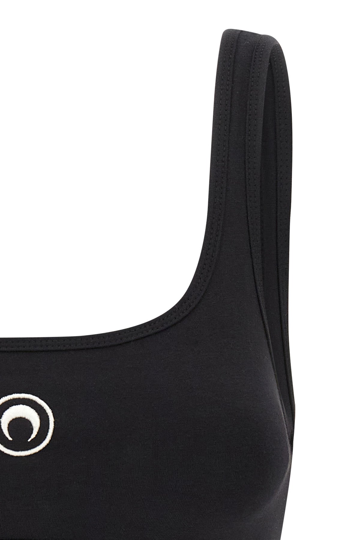 moon logo stretched jersey sport stretch cotton sporty top