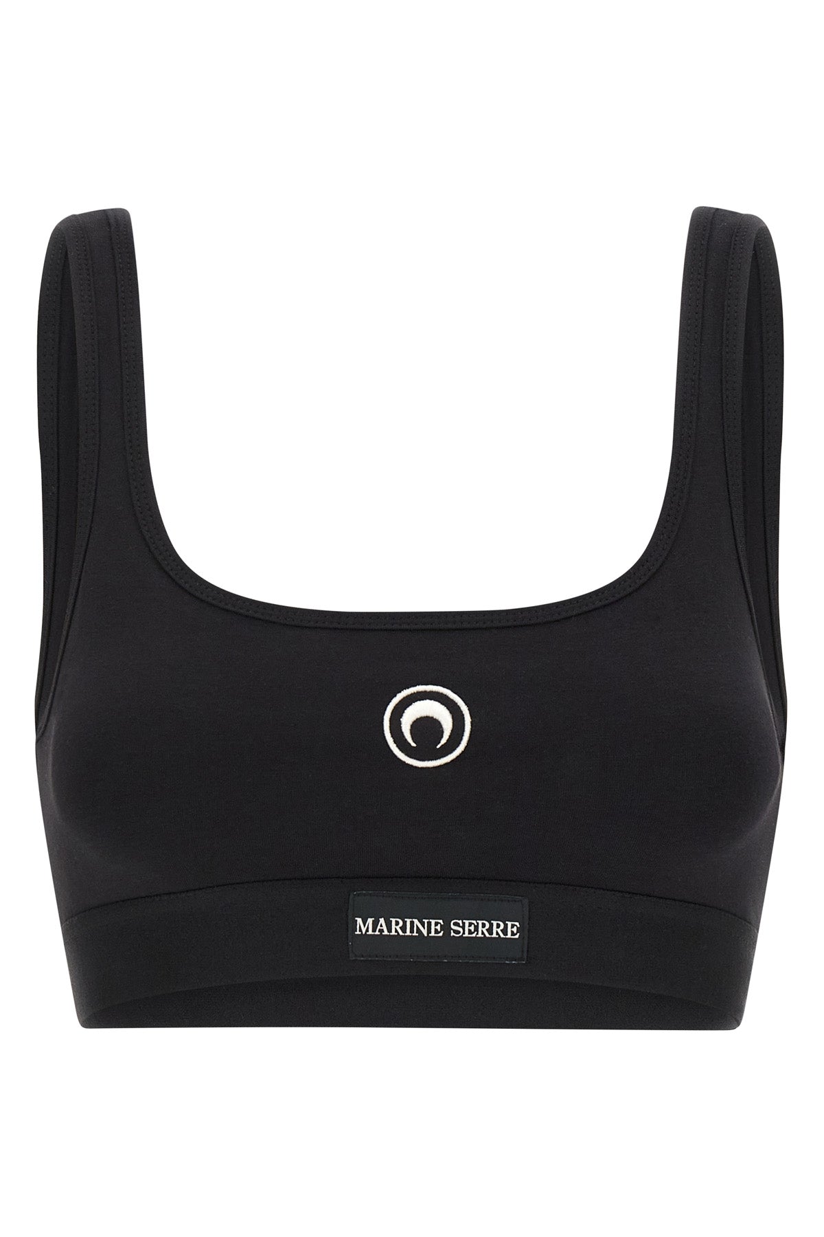 moon logo stretched jersey sport stretch cotton sporty top