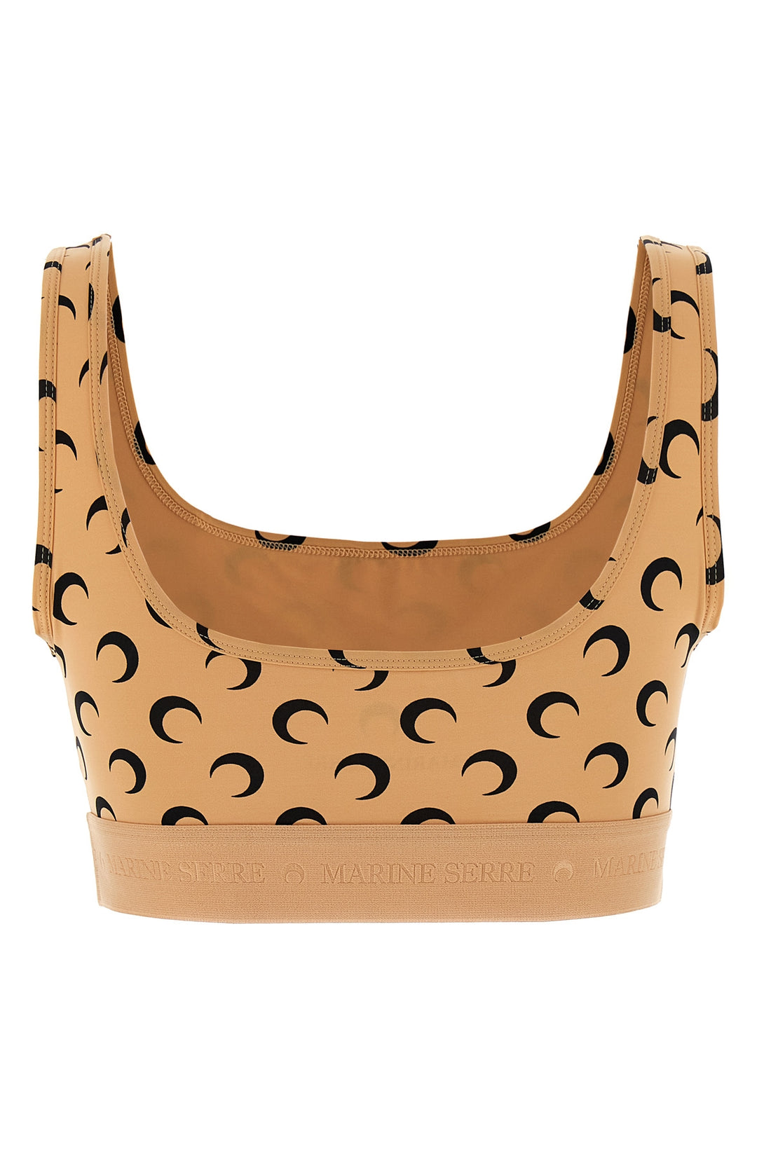MARINE SERRE L moon printed jersey crop top in stretch fabric
