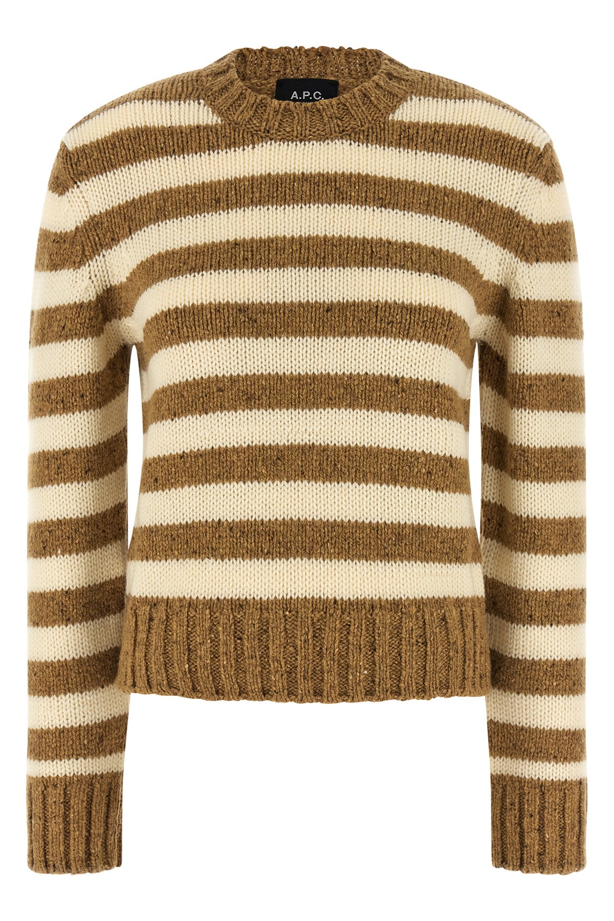 knitted striped virgin wool sweater