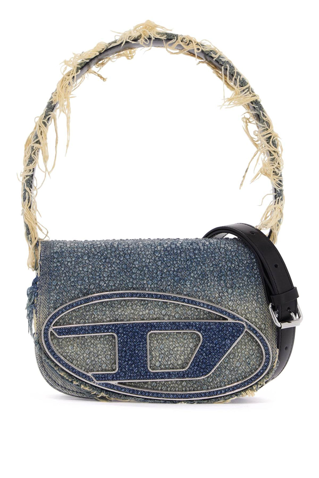 1dr denim and crystal shoulder bag