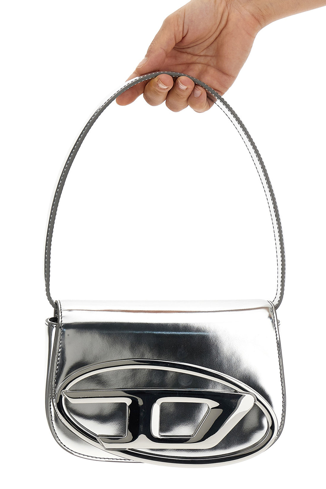 DIESEL OS laminated leather 1dr shoulder bag