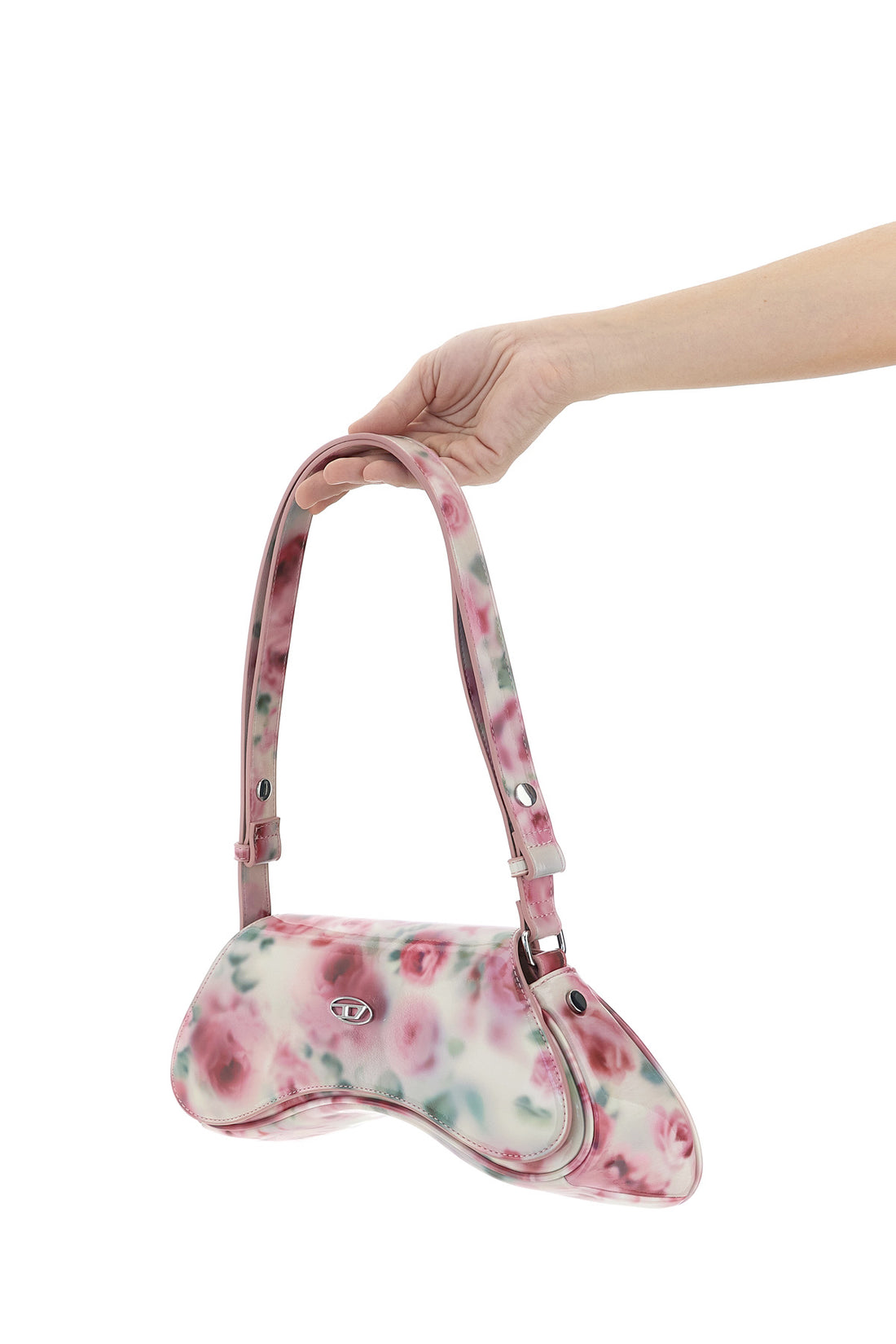 DIESEL OS play crossbody shoulder bag in all-over print glossy pu