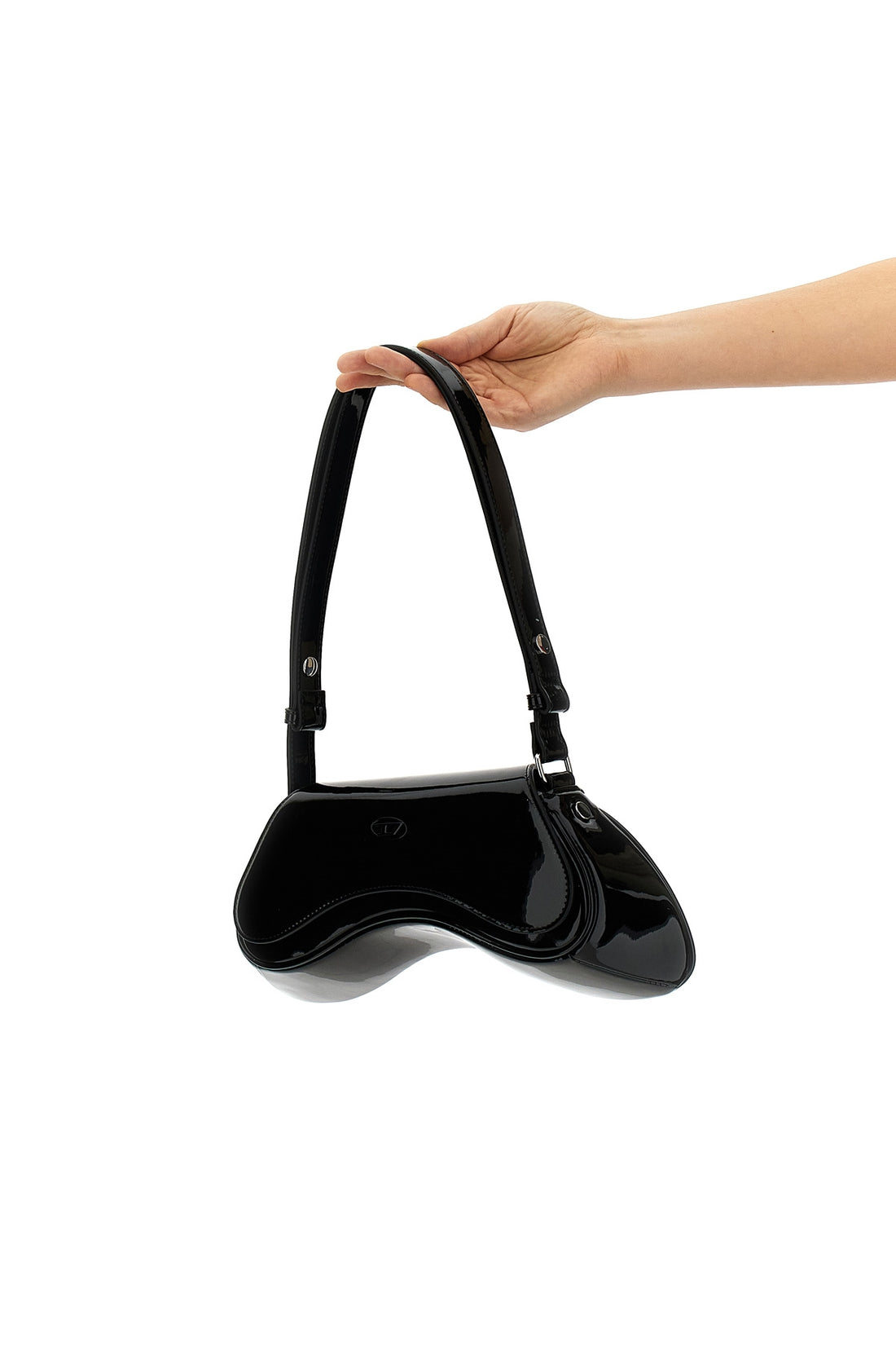 DIESEL OS play crossbody shoulder bag in shiny fabric