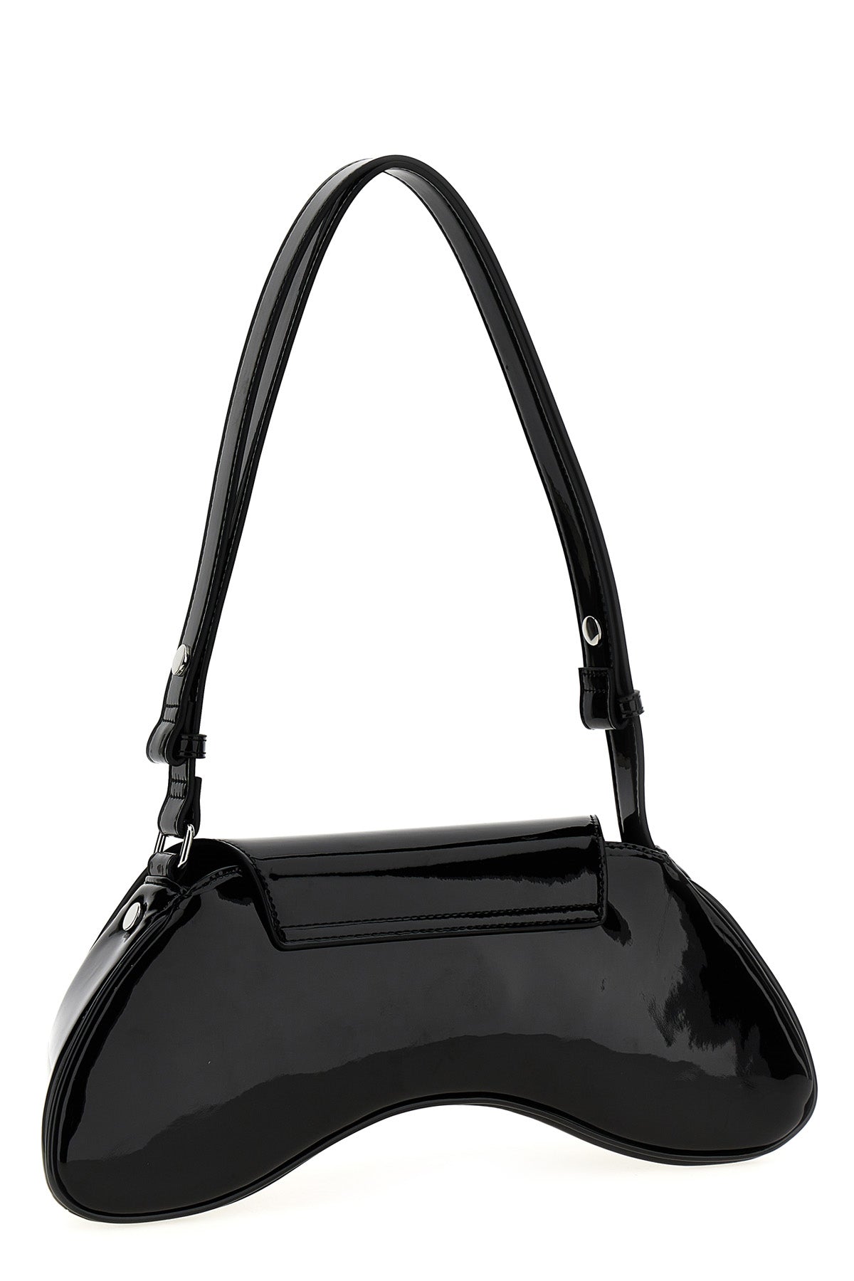 play crossbody shoulder bag in shiny fabric