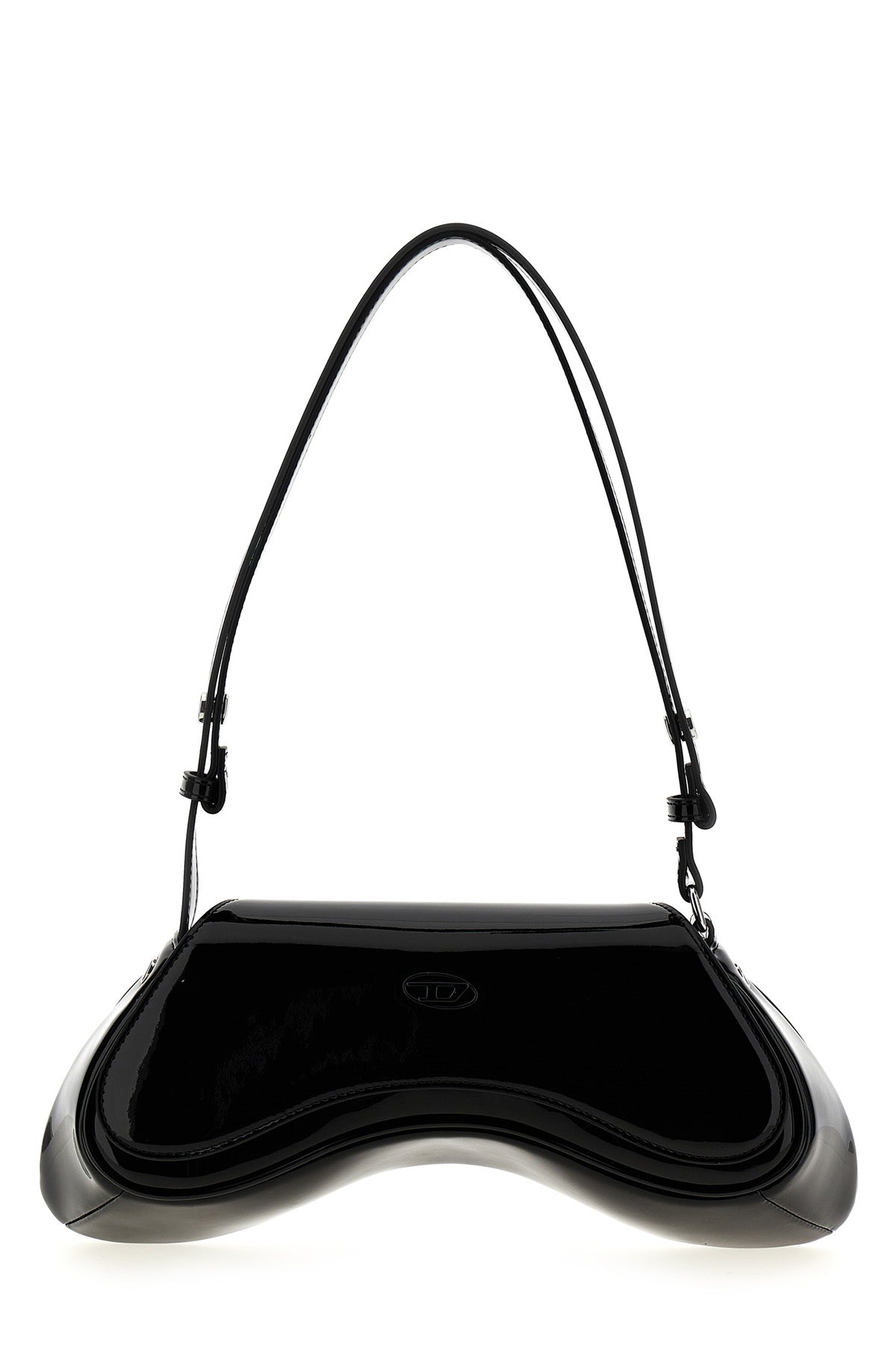 play crossbody shoulder bag in shiny fabric