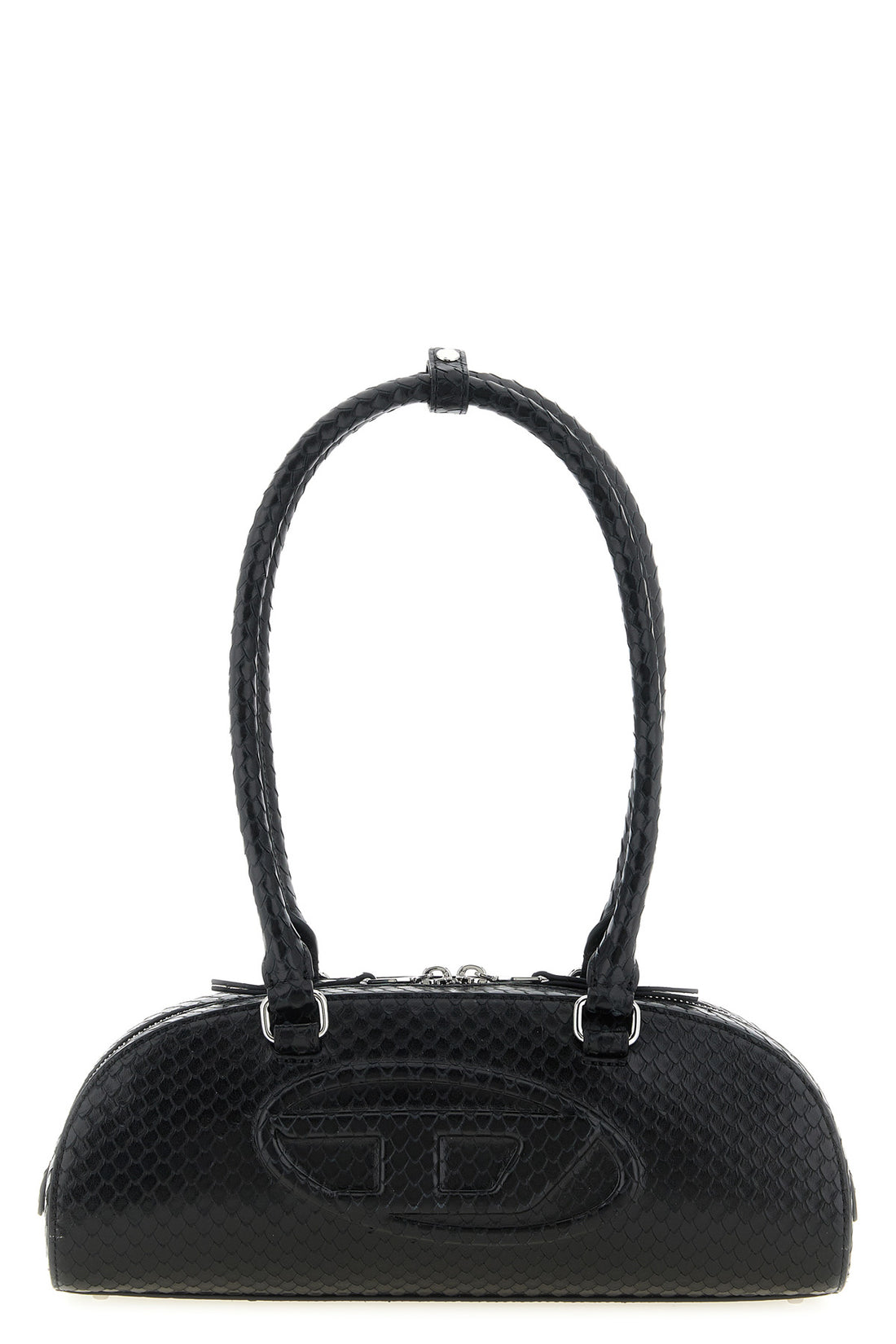 DIESEL OS 1dr dome shoulder bag in taipan snake-effect embossed leather