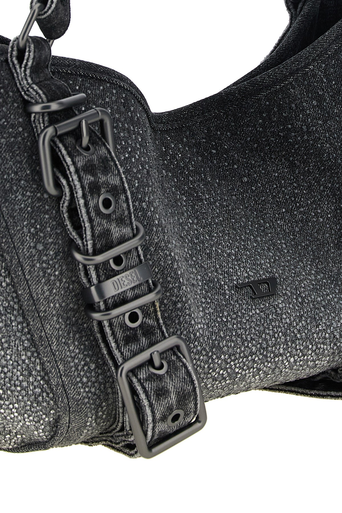 diesels d-one small handbag features a compact structure made of black cotton
