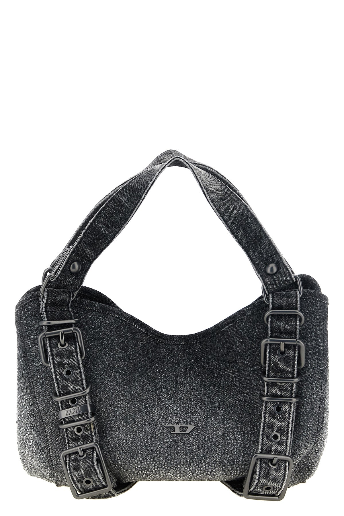 diesels d-one small handbag features a compact structure made of black cotton
