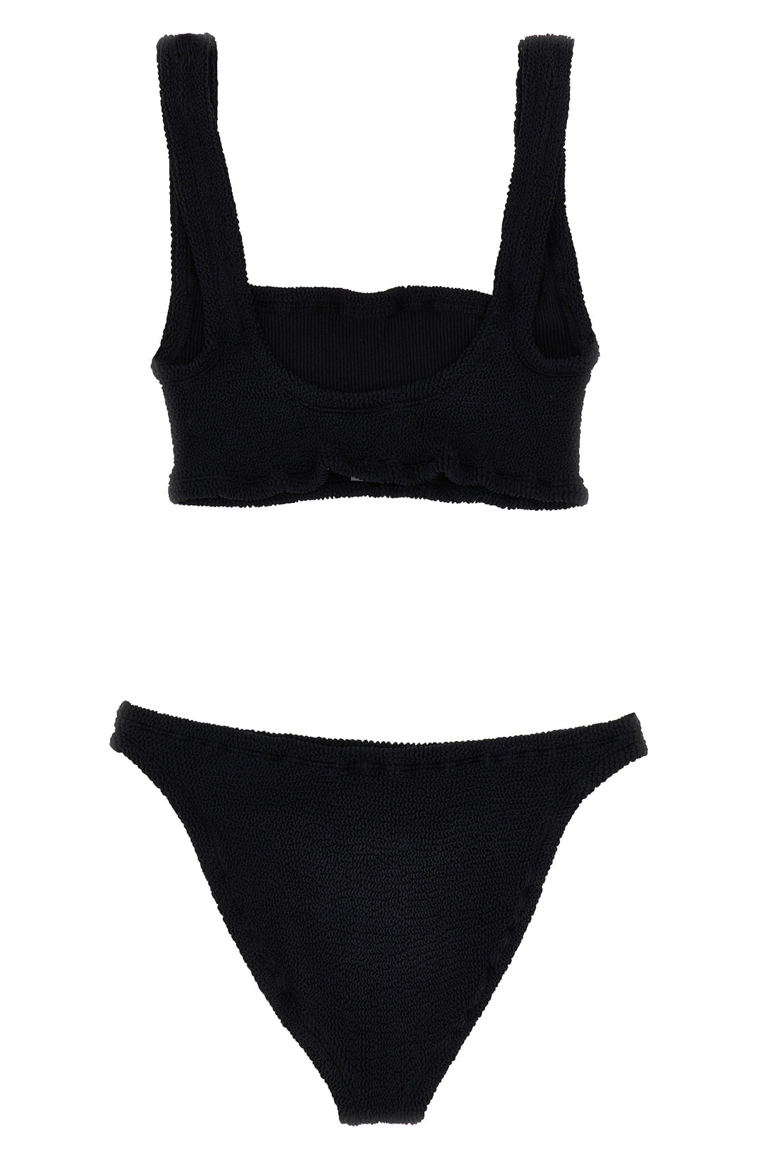 HUNZA G OS bikini xandra in tessuto seamless crinkle composto da top modello sportivo e s