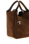 the bucket bag tods apa secchiello piccolo is made of soft brown suede