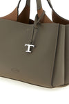 the tods small handbag is made of fine hammered taupe calf leather