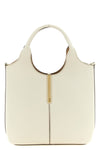 the tods mini tote bag is made of soft cream calf leather
