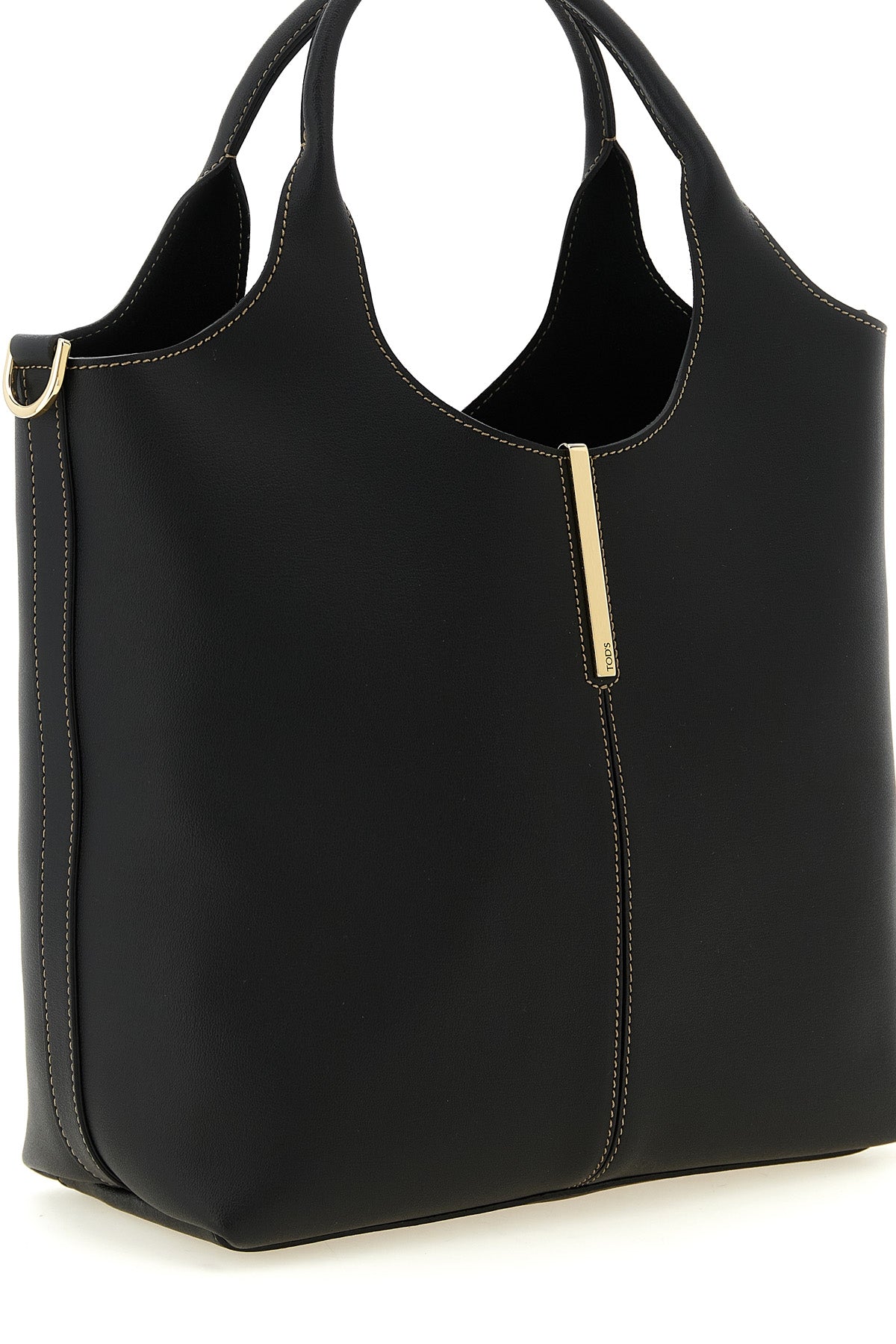 the tods small tote bag defines a rigorous aesthetic through a structured silho