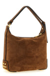 the gommini mini shoulder bag is made of soft leather-colored suede