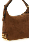the gommini mini shoulder bag is made of soft leather-colored suede