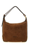 the gommini mini shoulder bag is made of soft leather-colored suede