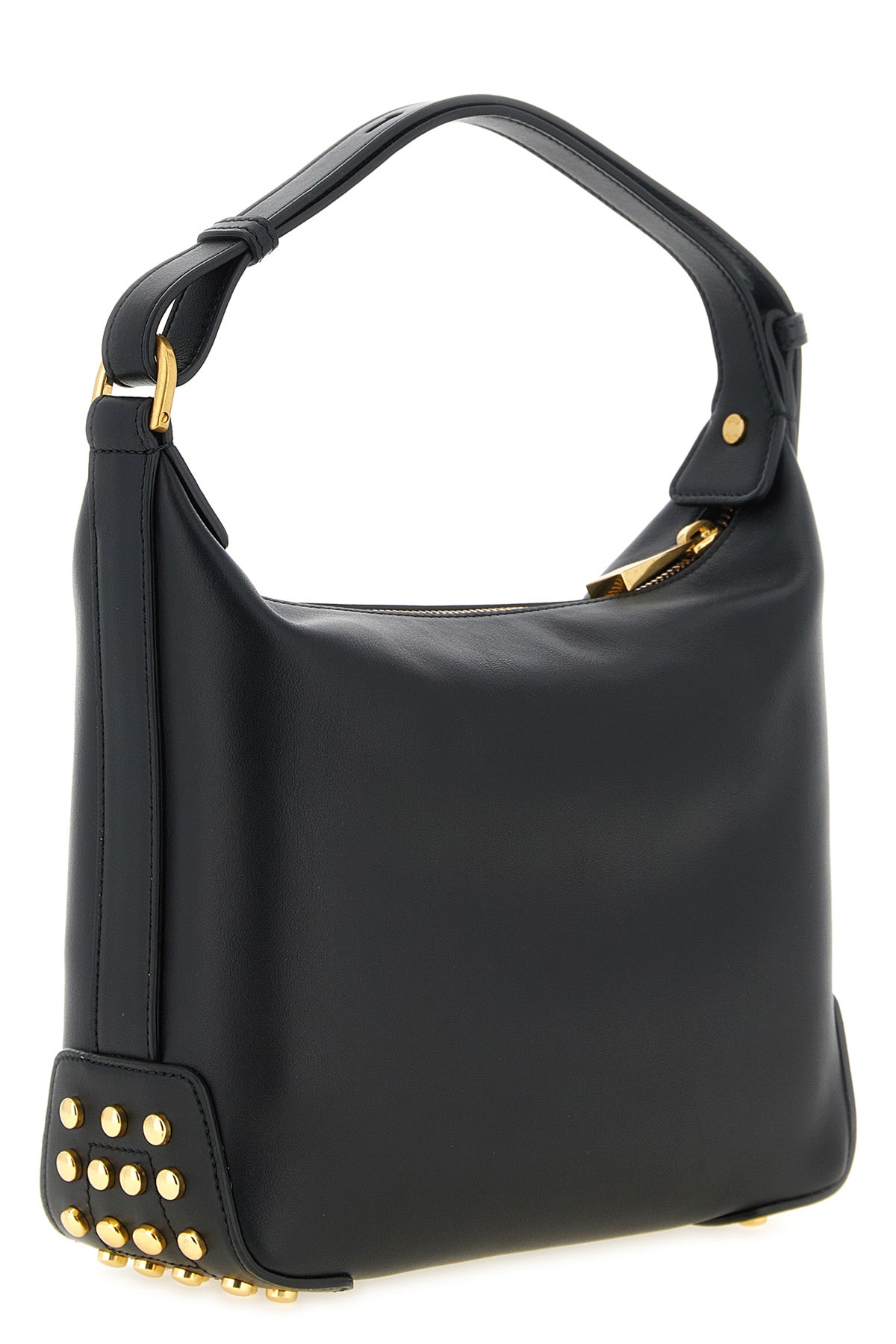 the tods gommini mini shoulder bag is made of fine black calf leather