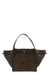 the tods tim midi shopping bag features a flared silhouette made of fine sued